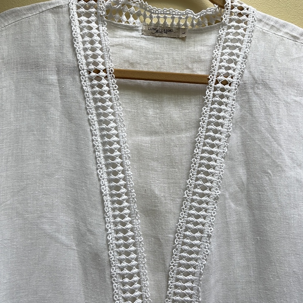 LUNGO L’ARGO 100% linen long shirt, L